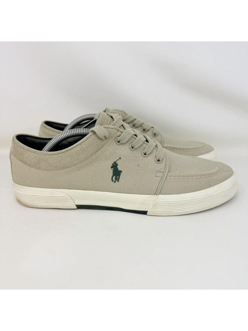 Polo Ralph Lauren Fernando Boat Shoes Beige Green Men's Size 10.5 D